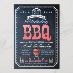 Convites para CHURRASCO aniversário de 30 anos Q