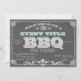 Convites para CHURRASCO de quadro chalkboard