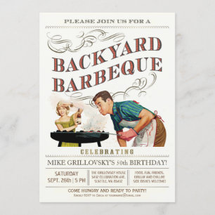 Convites para CHURRASCO de quintal   Vintage Class