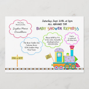 Convites para Chuva de Bebês Choo Choo