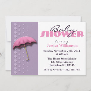 Convites para Chuva de Bebês Rosa e Roxo