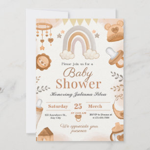 Convites para chuveiro de bebê de cor d'água casta