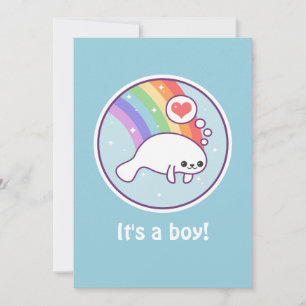 Convites para Chuveiro De Bebês De Manatê