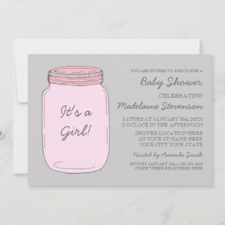 Convites para Chuveiro Personalizado De Jar De Cin