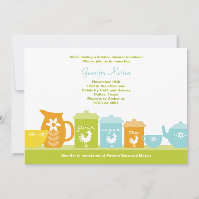 Convites para cozinha de vinheta divertida (Frente)