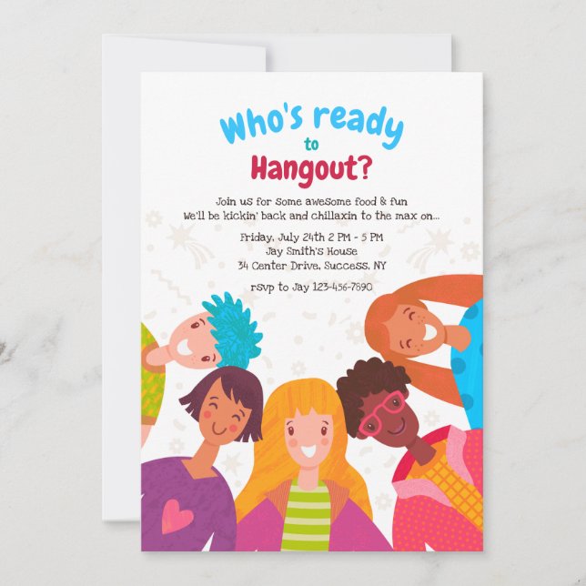 Convites para crianças sorridentes (Frente)