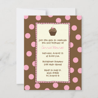 Convites para Cupcakes de cereja de chocolate
