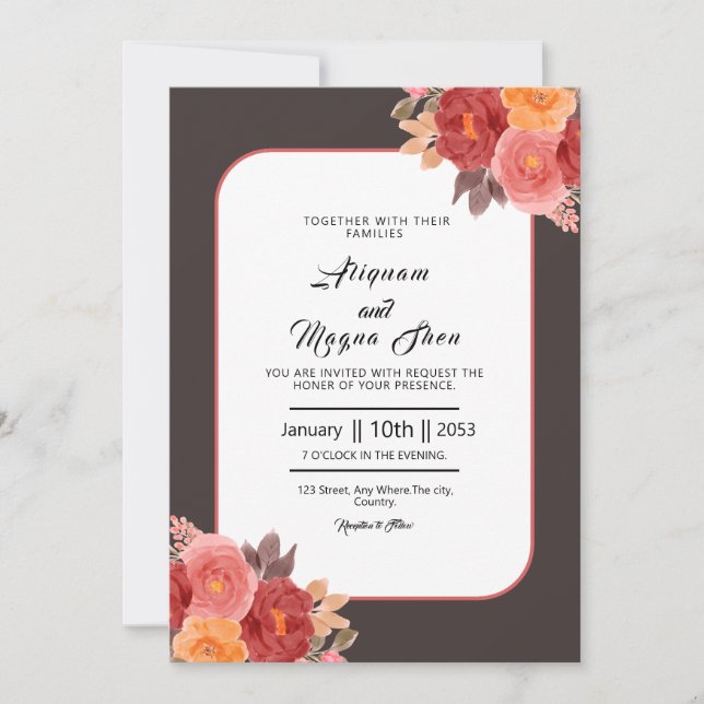 Convites para design de aquarela de cartão de casa (Frente)