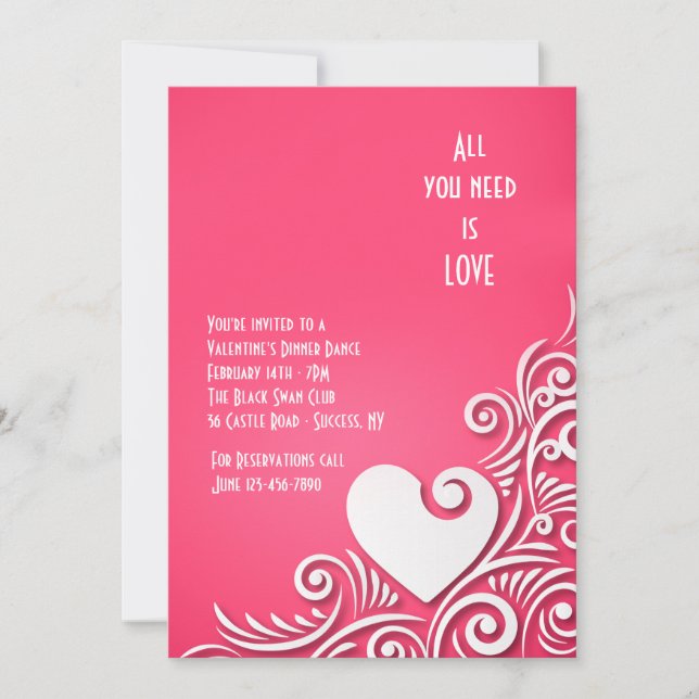 Convites para Dias de os namorados de escultura ca (Frente)