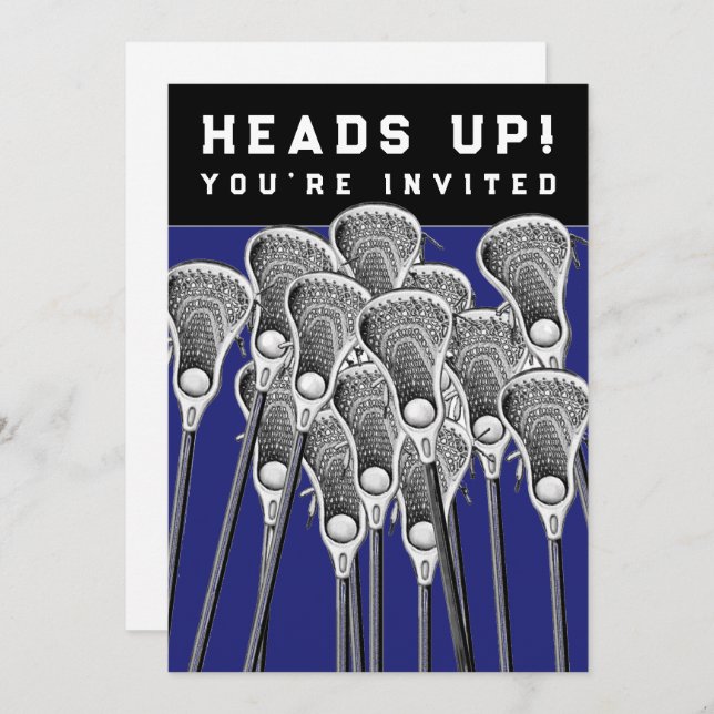 Convites para eventos da equipe de Lacrosse (Frente/Verso)