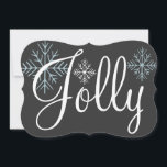 Convites para Feriados de Chalkboard Jolly<br><div class="desc">Um esquema de cores de quadro negro e flocos de neve decoram estes convites de férias Jolly. Use estes convites festivos para festas de Natal, festas de Natal, festas de escritório, festas de Natal de escritório, janta de Natal, casa aberta, troca de cookies, troca de cookies, etc... Personalize este convite...</div>