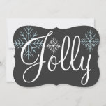 Convites para Feriados de Chalkboard Jolly<br><div class="desc">Um esquema de cores de quadro negro e flocos de neve decoram estes convites de férias Jolly. Use estes convites festivos para festas de Natal, festas de Natal, festas de escritório, festas de Natal de escritório, janta de Natal, casa aberta, troca de cookies, troca de cookies, etc... Personalize este convite...</div>