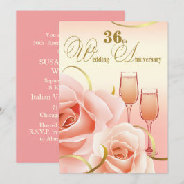 Convites para Festa de 36º Aniversário de Casament