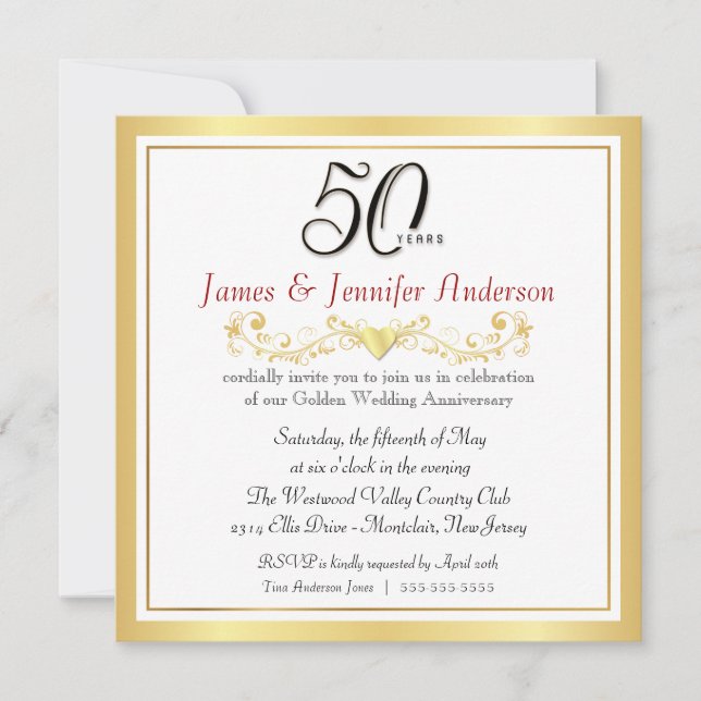 Convites para Festa de Aniversário de 50 Anos de C (Frente)