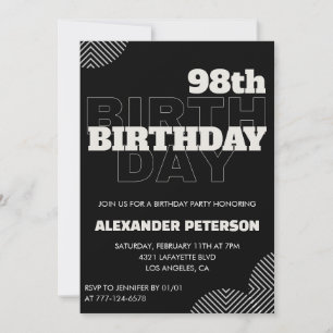 convites para festa de aniversário de 98 anos de h