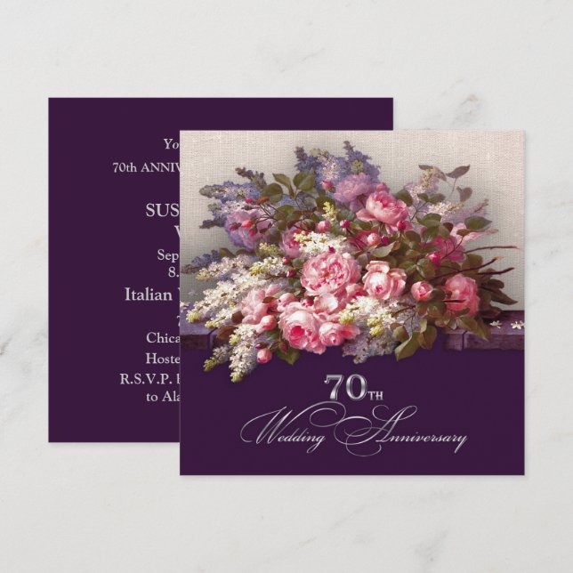 Convites para Festa de Aniversário de Casamento de (Frente/Verso)