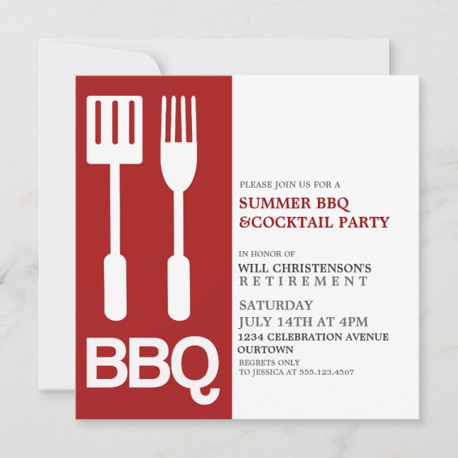 Convites para Festa de Churrasco de Verão (Frente)