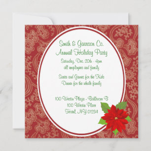 Convites para Festa de Fim de Ano com Poinsettia