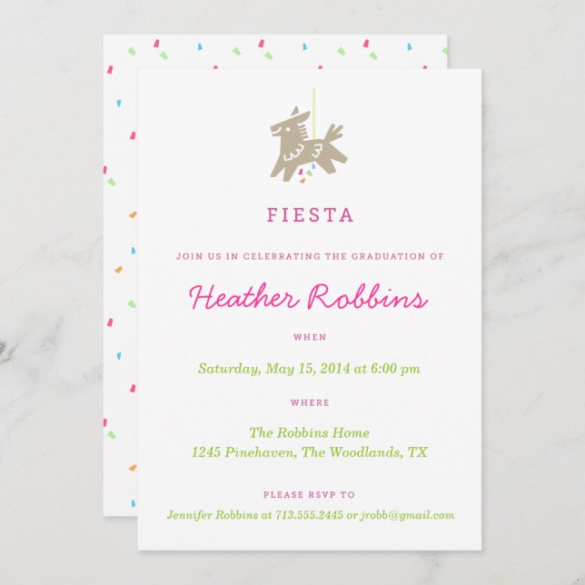 Convites para Festa de formatura de Diversão Fiest (Frente/Verso)