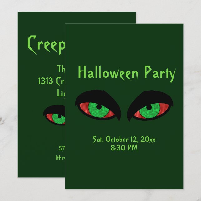 Convites para Festa de Halloween (Frente/Verso)