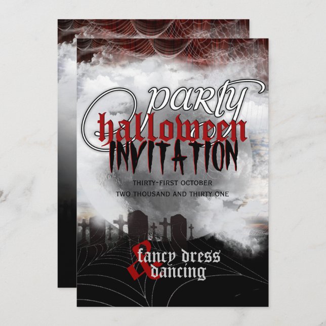 Convites para Festa de Halloween dos Sonhos do Cem (Frente/Verso)