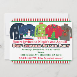 Convites para Festa de Natal de Suéter Feio de Nat