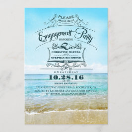 Convites para festa de noivado azul de praia