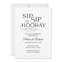 Convites para Festa de noivado de Sip Sip Hooray