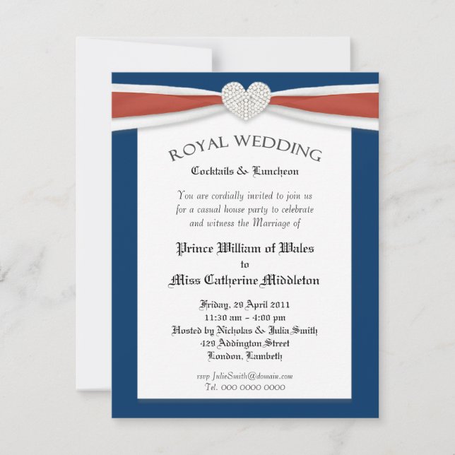 Convites para Festa de Observação do Casamento Rea (Frente)