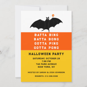 Convites para Festa de Ping-Pong de Halloween