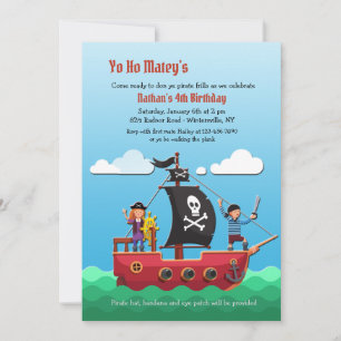 Convites para Festa de Piratas
