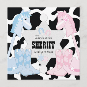Convites para Festa de Revelação de Gênero Sheriff