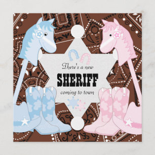 Convites para Festa de Revelação de Gênero Sheriff