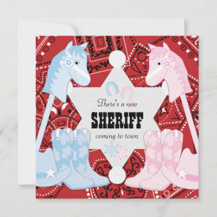 Convites para Festa de Revelação de Gênero Sheriff