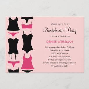 Convites para Festa de solteira de Lingerie Bonito