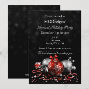 convites para festas corporativas vermelhas pretas