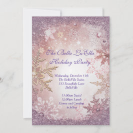 Convites para Festas de Férias Snowflake