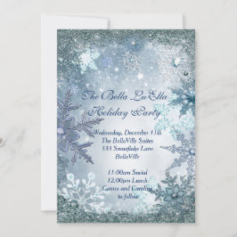 Convites para Festas de Férias Snowflake