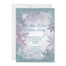 Convites para Festas de Férias Snowflake