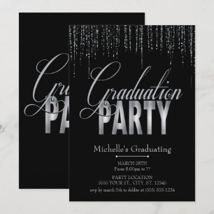 Convites para Festas de formatura em Prata e Preta