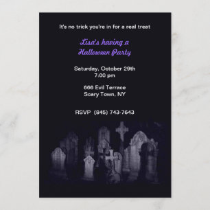 Convites para Festas de Halloween em Graveyard à m
