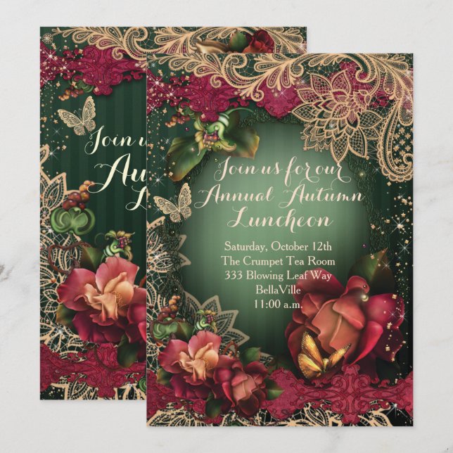 CONVITES PARA FESTAS DE OUTONO (Frente/Verso)