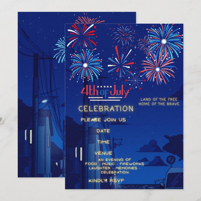 Convites para festas do Dia da Independência, 4 de (Frente/Verso)