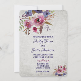Convites para Flores de Aquarela de Casamento Eleg