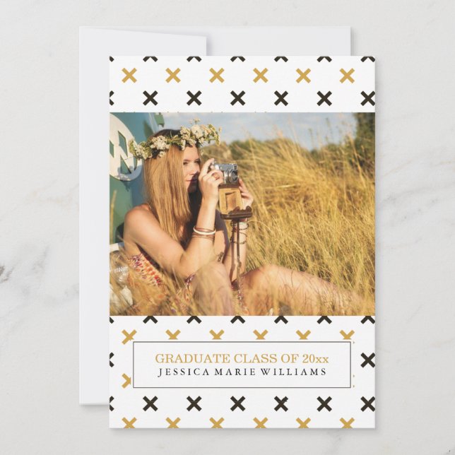 Convites para Formatação Moderna Dourada e Preta (Frente)