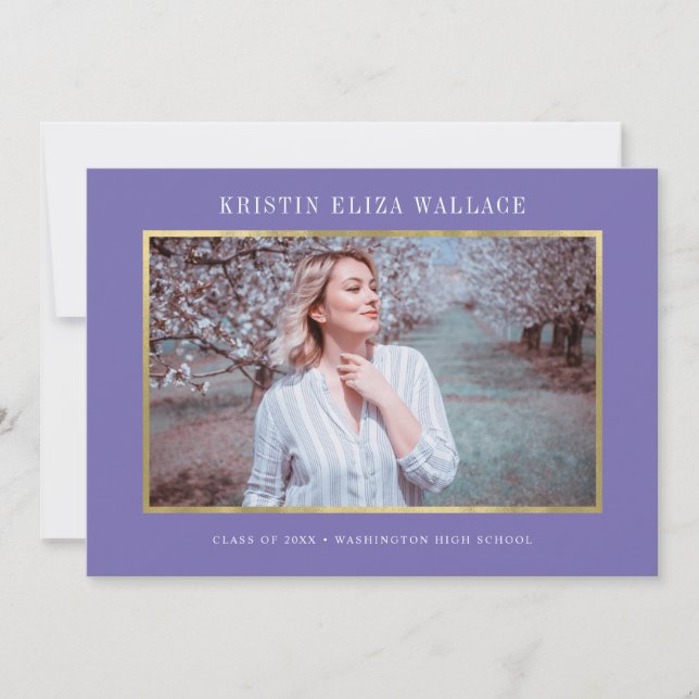 Convites para Formatação Roxos e Dourados (Frente)