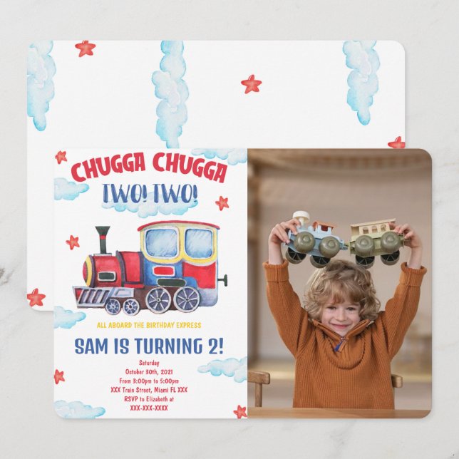 Convites para Fotografias de Comboio (Frente/Verso)