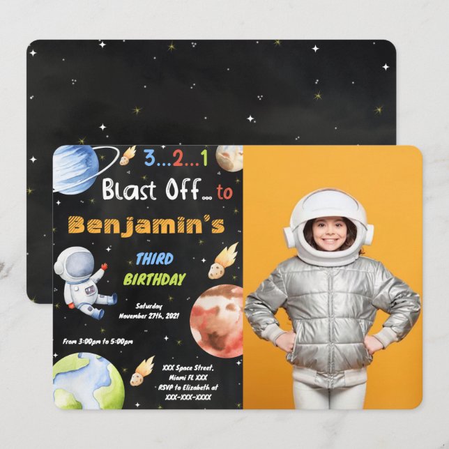 Convites para Fotografias de Espaço Editável (Frente/Verso)