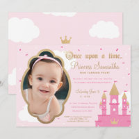 Convites para Fotografias de Festa Princesa | Rosa