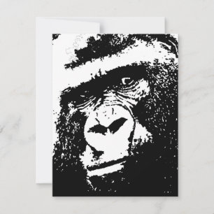 Convites para gorila preto e branco